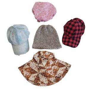 Stylish Collection Set Of 5 Hats- Multicolor Baseball Caps, Winter & Sun Hat